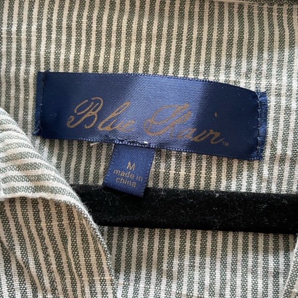 Striped white / gray cropped blouse - Picture 3 of 5